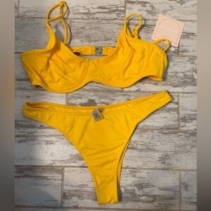 Kittenish Mustard Yellow Bikini Set